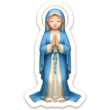 fullbody Virgin Mary praying, back view, variation 2 sticker