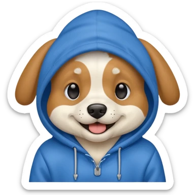 Dog wearing hoodie  sticker
