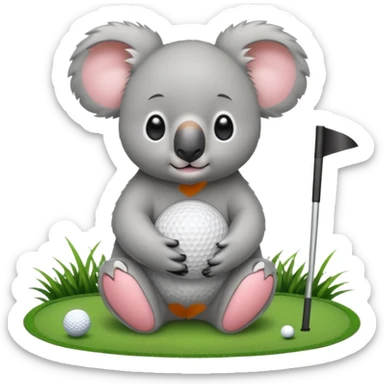 Koala on a golf course sticker