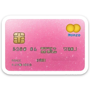 Pink sparkly monzo bank card  sticker