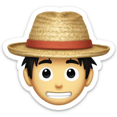 a luffy straw hat sticker