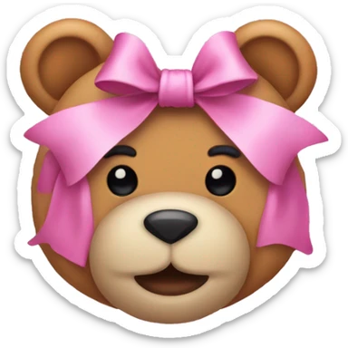 pink bow teddy bear solo sticker