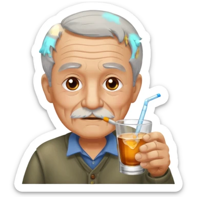 old grandpa drinking shot  sticker