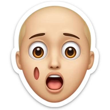 Shocked face sticker