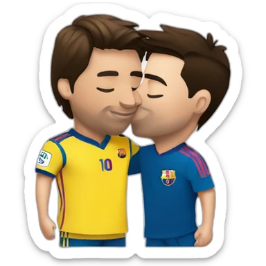 lionel messi kissing cristiano ronaldo no nsfw sticker