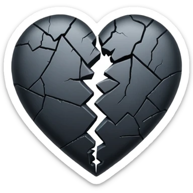 Corazón roto color negro  sticker