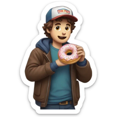 Dipper pines eat a donut sticker