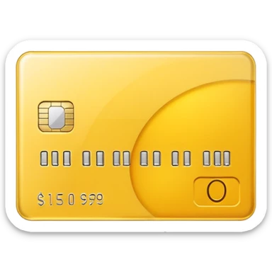 Debit card in yellow colour emoji sticker