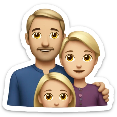 french-russian parents with two children sticker