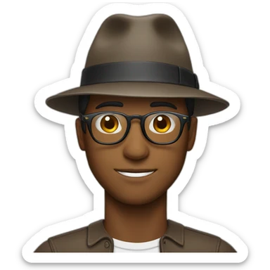 Man with hat and glasses sticker
