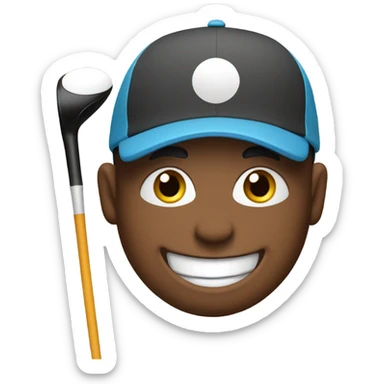 Excited golfer in hat sticker