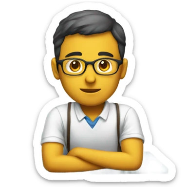 a tutor sitting and waitng  sticker