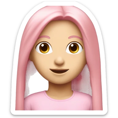 Light pink long hair collected in a helmet girl sticker