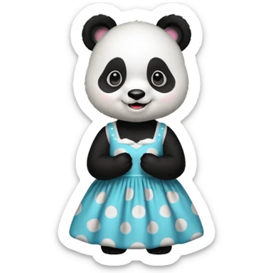panda waring a dress sticker