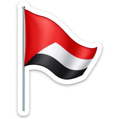 Make a flag that the top is red, the middle is white and the bottom is black sticker