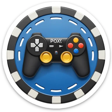 poker chip with playstation controller design sticker