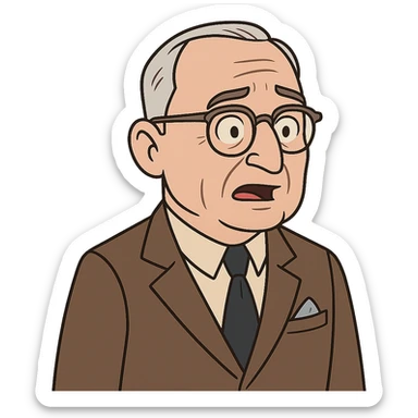 A cartoon image of President Truman sticker