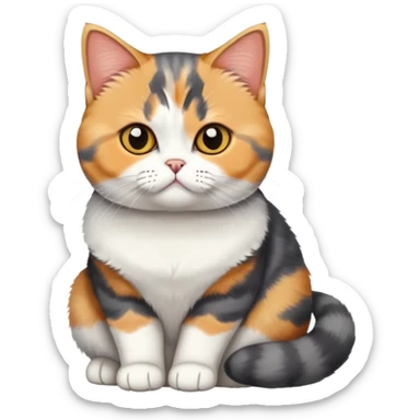 Calico British shorthair cat sticker