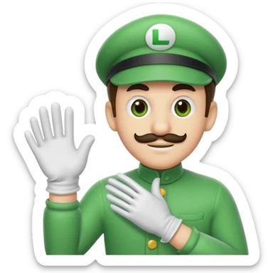 Luigi white gloves sticker