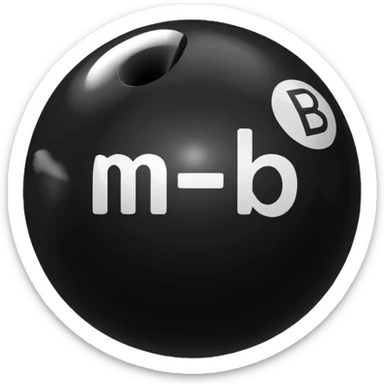 Black pull Ball with MB written on it. Nothing else no holes. sticker