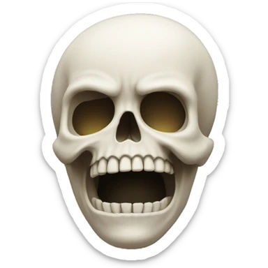 Emoji skull with a glimpse into the soul sticker