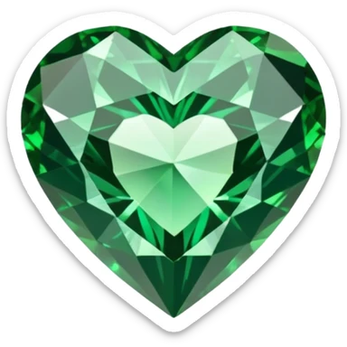 green diamond heart sticker