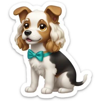 Dog with a bow in its hair sticker