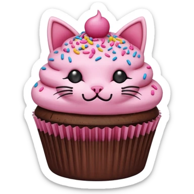 cat cupcake pink funny sticker