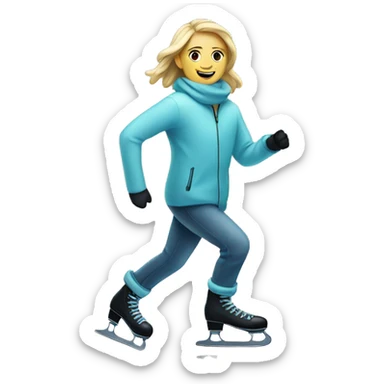 A person ice skating sticker