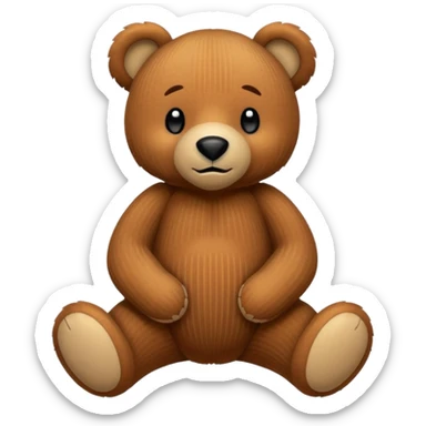 Corduroy plush bear ribbed texture sticker