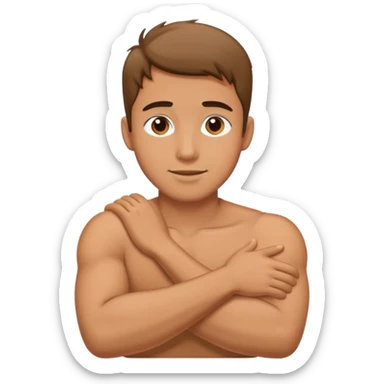 guy with arms around neck sticker