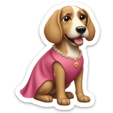 dog wearing a dress sticker