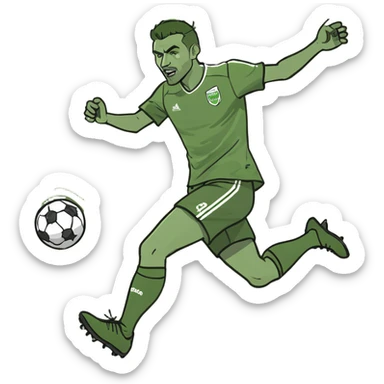 footballer kicking sticker