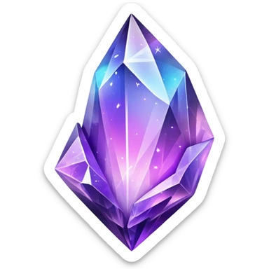Violet iridescent nebula crystal shard sticker