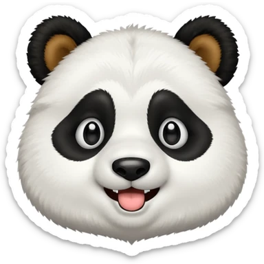 A cute panda emoji with doge expression sticker