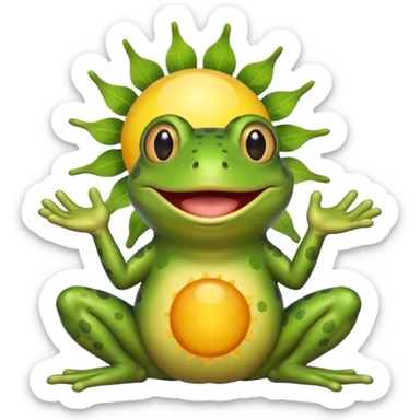 bufo frog meme holding a sun sticker