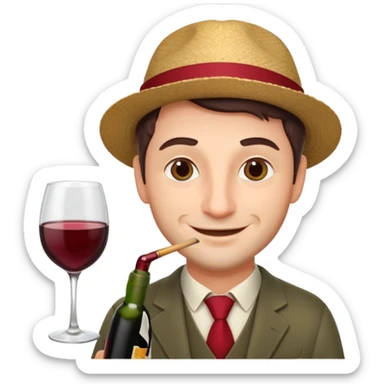 A male Italian accountant who loves red wine fishing movies sticker