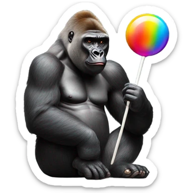 Gorilla eating lollipop  sticker