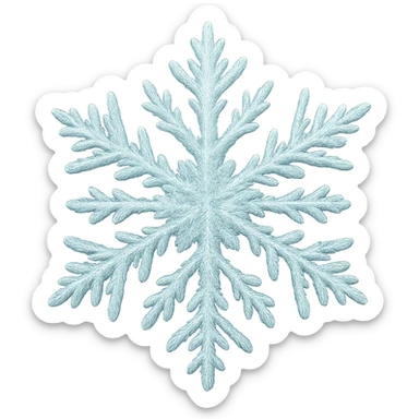 snowflake with a frosted shimmer, digital illustration, no background sticker