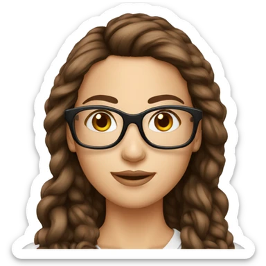 Beauty woman scientific brown hair glasses sticker