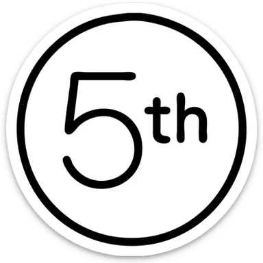 first ,a 5 in a circle with 'th' in the circle sticker