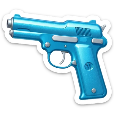 glitter blue cian gun sticker