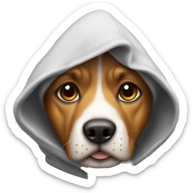 dog wearing hood sticker