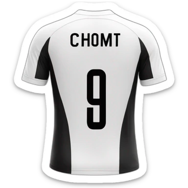 9 soccer jersey in black and white from the back sticker