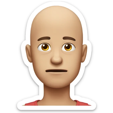 bald boy frustrated  sticker