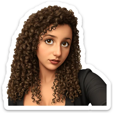 curly haired girl portrait sticker