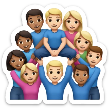 people of different races helping to lift someone sticker