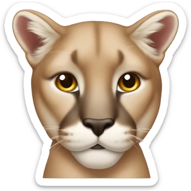 cougar with blushed cheeks sticker