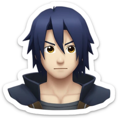 sasuke uchiha with fade to the sides sticker