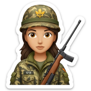 Brunette female hunter sticker
